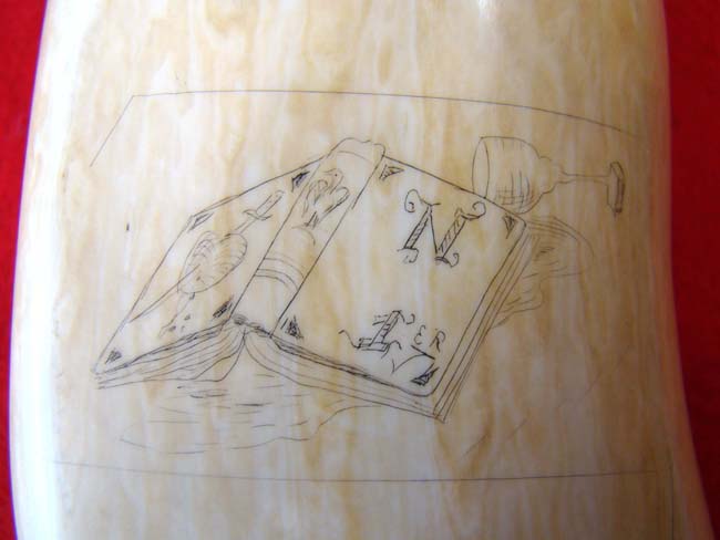 A wonderful pair of 19th century scrimshawed whales' teeth depicting Napoleon and Josephine — image 7